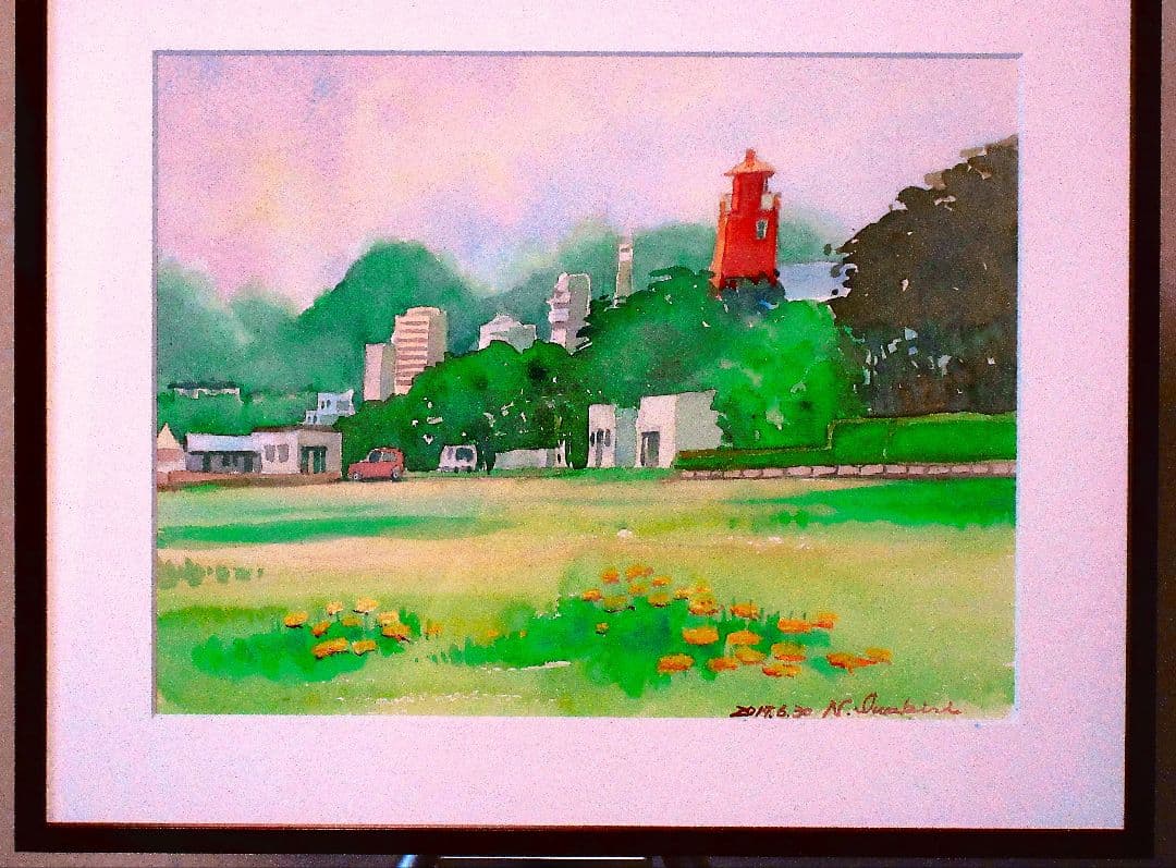 水彩画 額縁付き