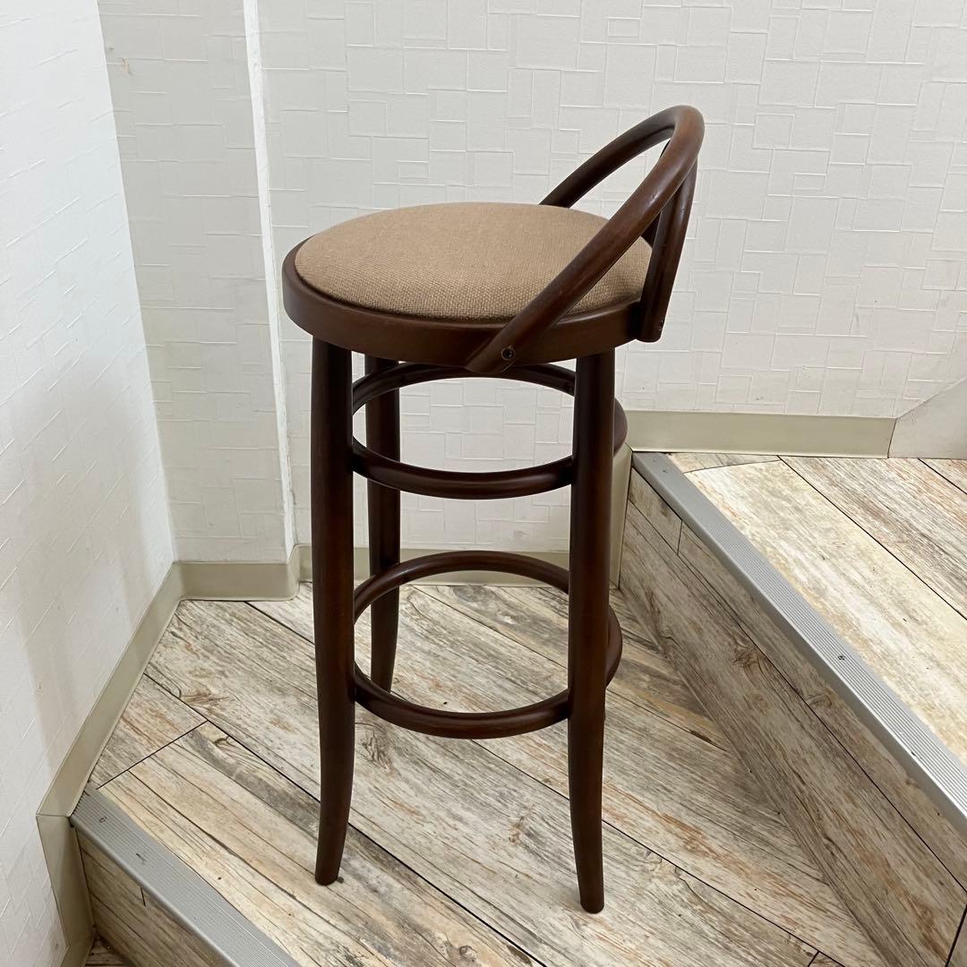 【希少】秋田木工 ベントウッド ハイスツール 曲げ木 丸椅子 カウンターチェア