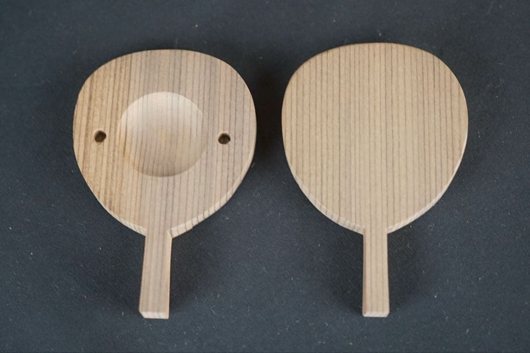 中谷秀斎 神代杉 団扇 香合 朝顔 共箱 うちわ型 茶道具