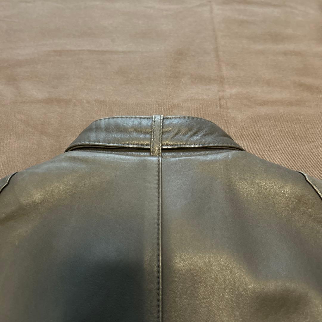 ヒステリックグラマー　グレー　レザー シングルライダースジャケット