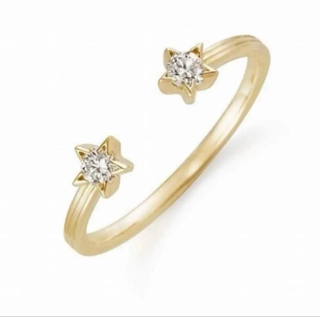 AHKAH / アーカー ツインエトワールリング 9号 K18