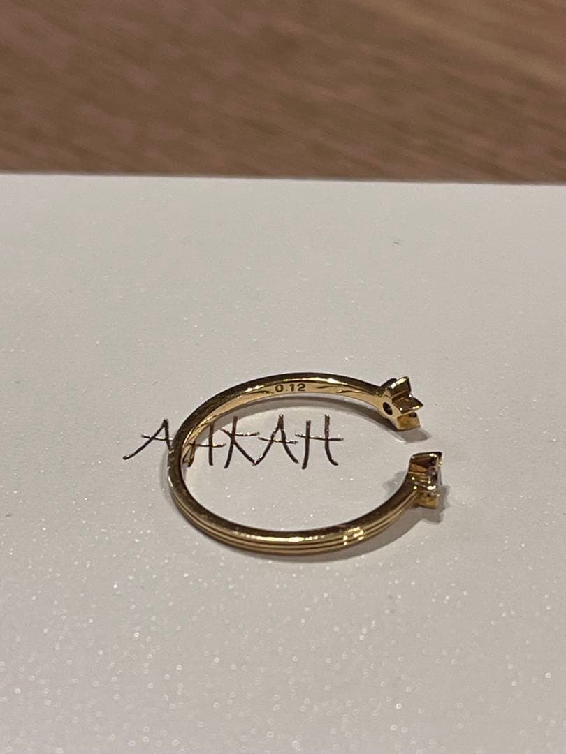 AHKAH / アーカー ツインエトワールリング 9号 K18