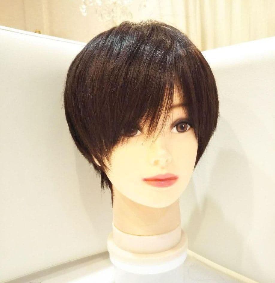 人毛100%ウィッグ総手植えつむじ地肌✨中島健人❣️さら艶髪！美人ショート✨
