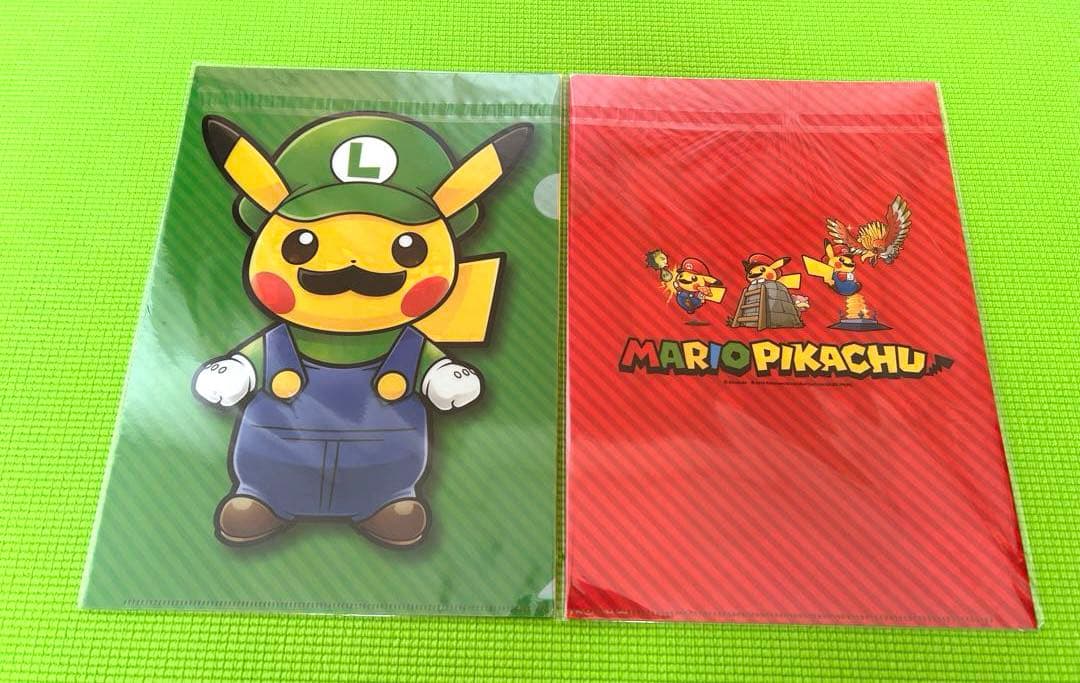 【絶版】　ポケモン　クリアファイル　マリオピカチュウ　ルイージピカチュウ　希少