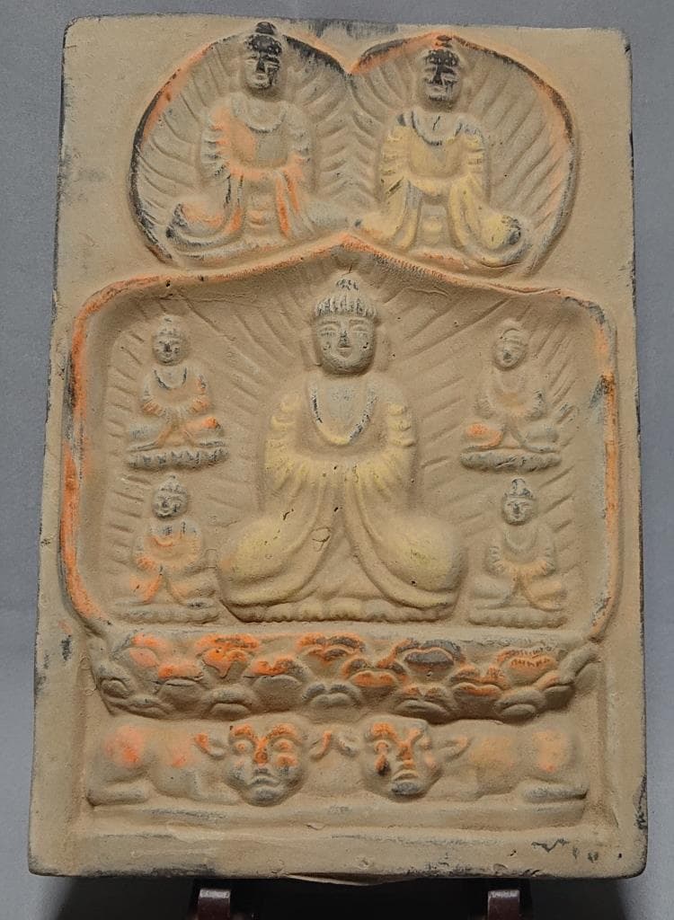 コレクター収集　仏教美術　曼荼羅　磚　（B）