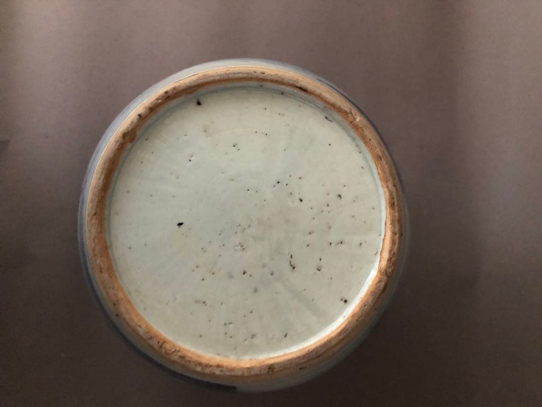 中国骨董　陶器　青花紋　壺　清朝　1985年香港スタンレーにて購入