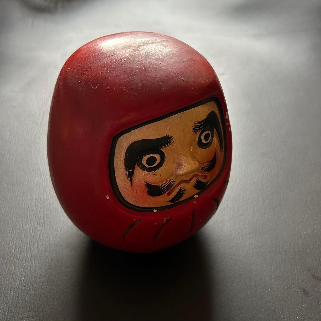 【希少】かわいい顔のダルマ 貯金箱 昭和レトロ