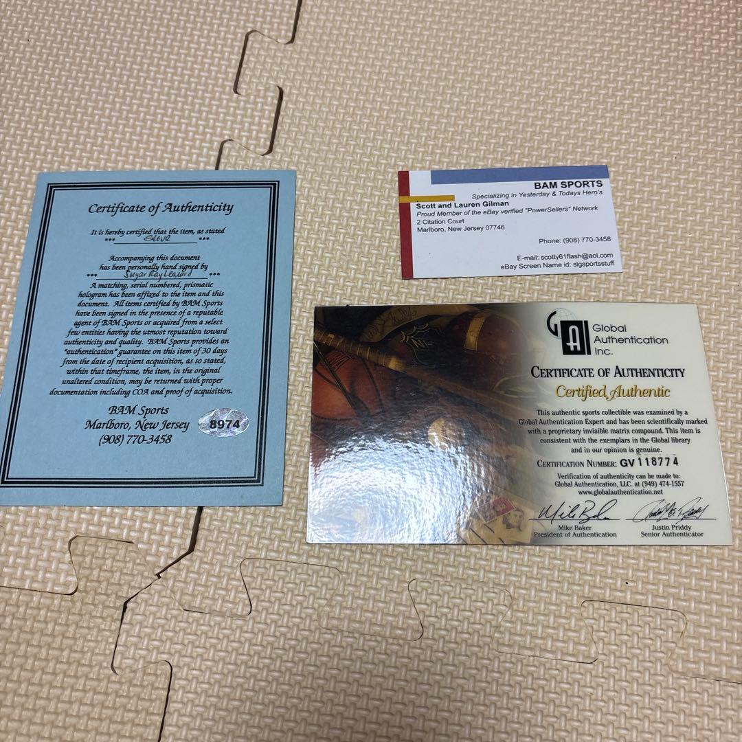 【お宝】シュガーレイレナード　サイン入りグローブ