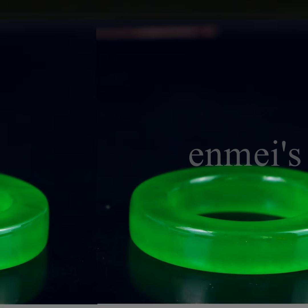 中国古美術　完美高氷種翡翠 方条バングル 精巧手彫 無傷透明石 水頭良好