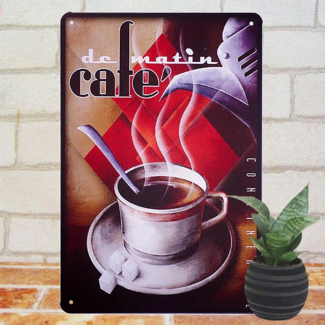 デザイン看板 】コーヒー33★ポスター純喫茶店カフェ風ブリキ絵アートパネル壁掛け