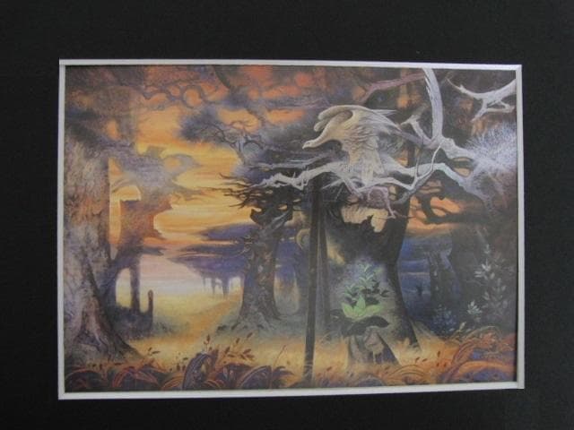 野崎貢、【曙】、希少な額装用画集より、状態良好、新品額装付、日本人画家