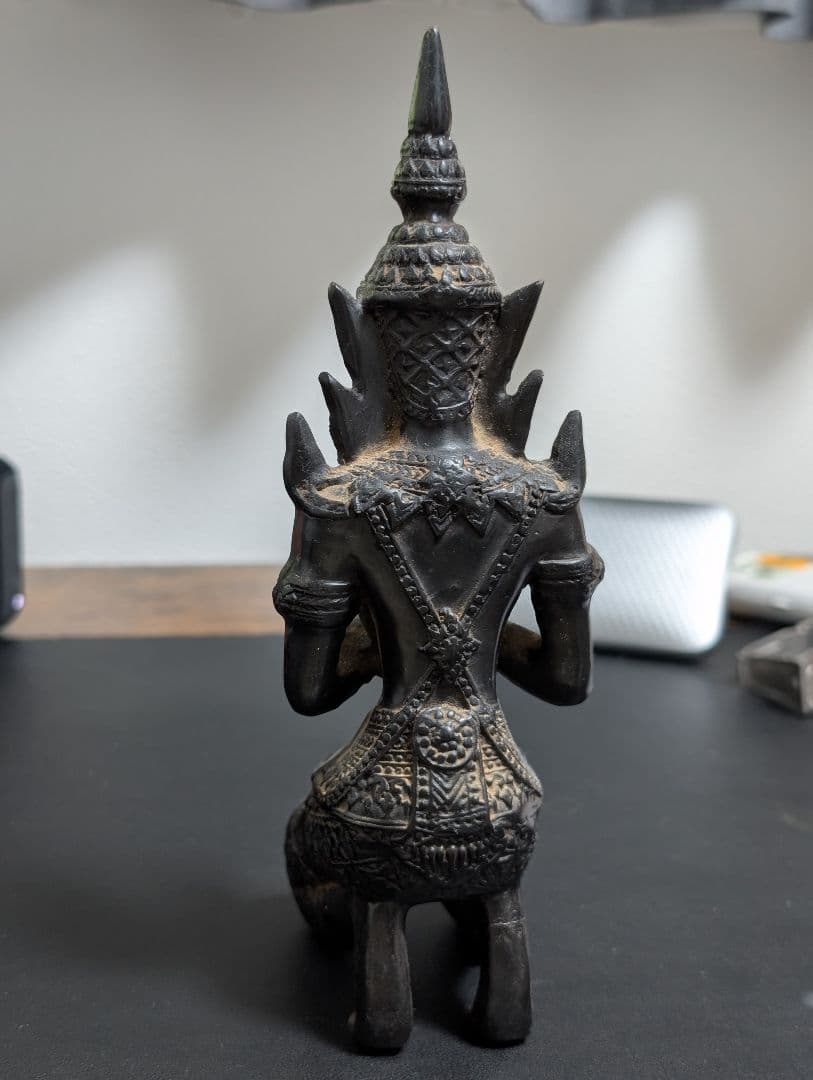 Myanmar 金属製仏像風彫刻 約22cm