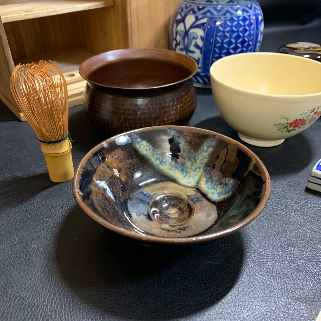 茶箱　短冊　茶道具セット　歴史　古物　茶碗　水差し　茶灼　銘有　棗