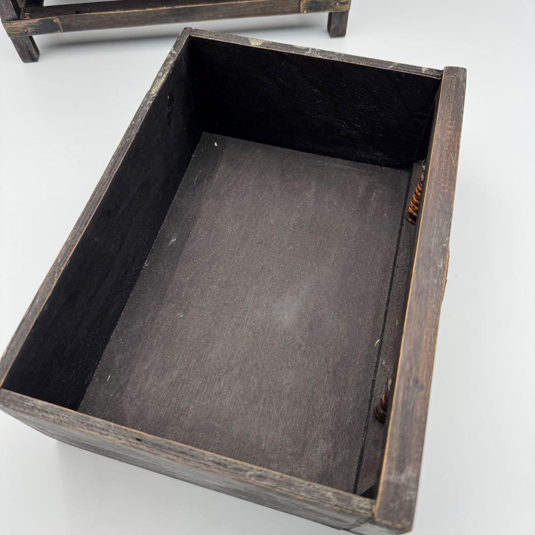 【竹編小箪笥　煎茶器局】茶道具　小物入れ　時代　茶器　竹細工