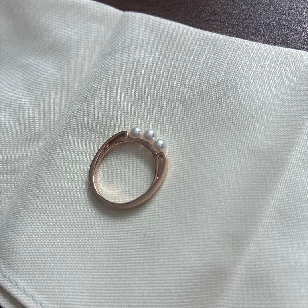 ミキモト　ベビーパールリング　13号　ピンクゴールド
