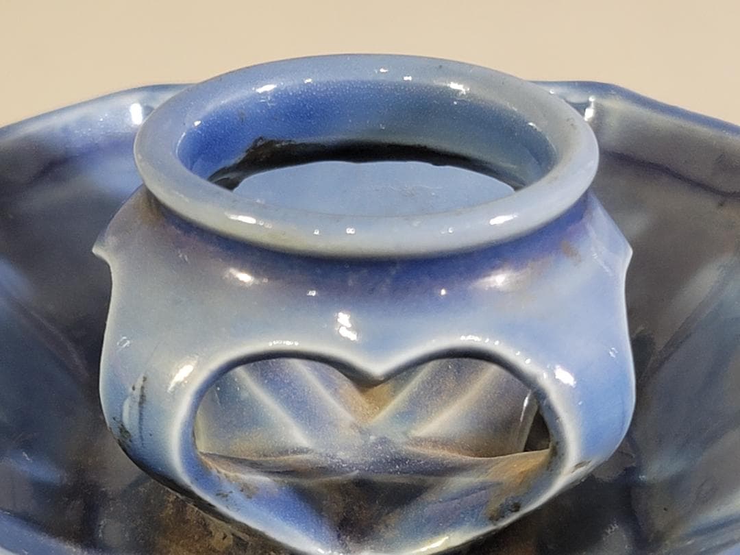 古伊万里 瑠璃 盃台 二件 DT463