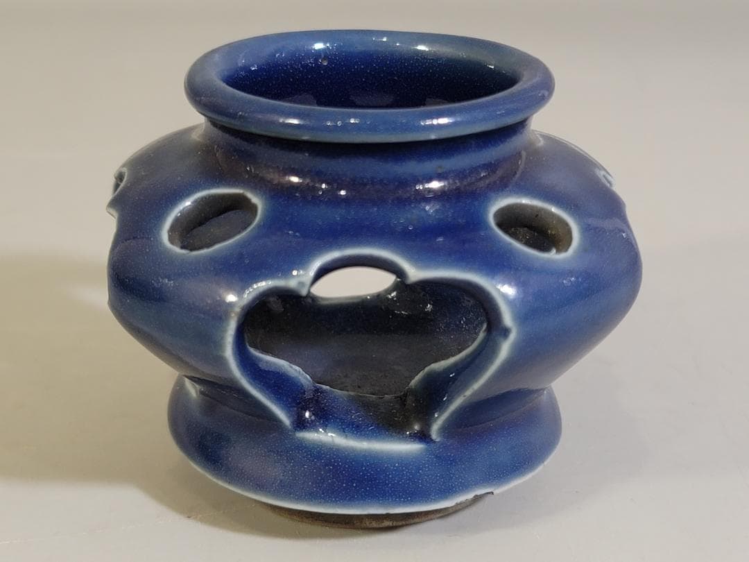 古伊万里 瑠璃 盃台 二件 DT463