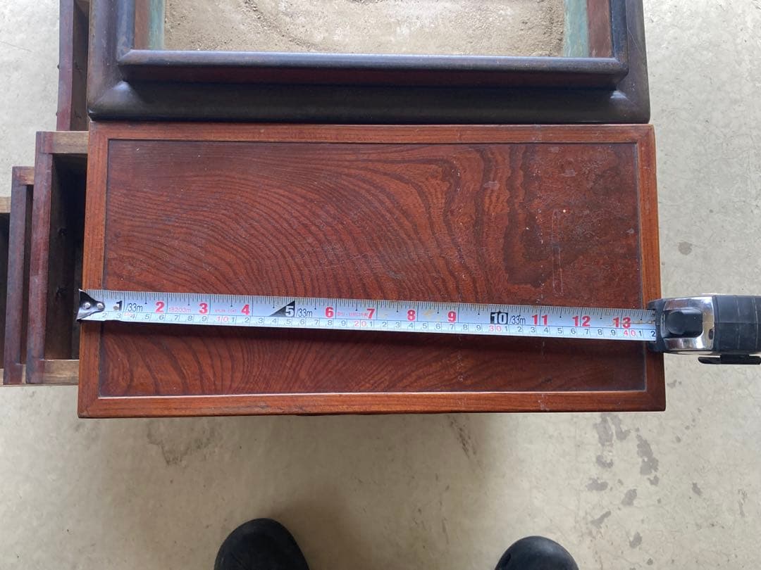 ダークブラウン 木製 大正時代の火鉢　5引き出し