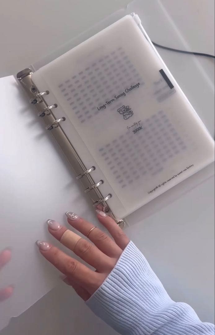 早い者勝ち　韓国　貯金　貯蓄　バインダー　カバー　リフィル　A5 くま　ベア