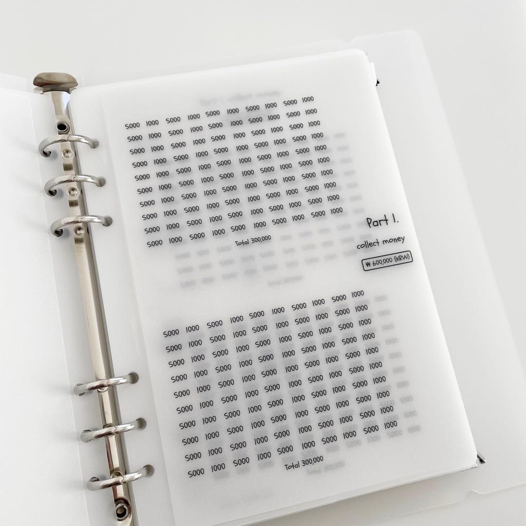 早い者勝ち　韓国　貯金　貯蓄　バインダー　カバー　リフィル　A5 くま　ベア