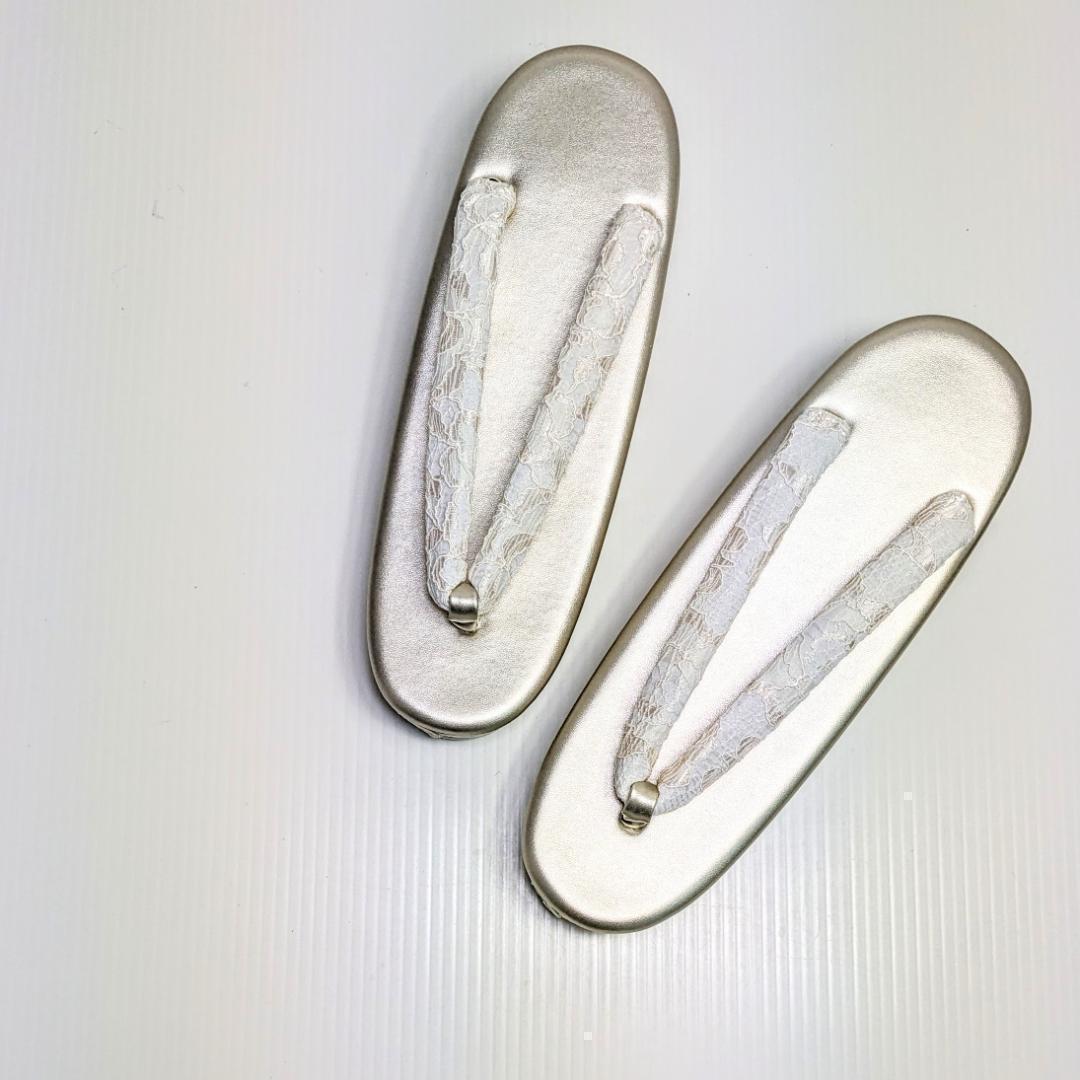 和装 草履バッグセット レース 白 金 ゴールド ホワイト フリーサイズ u88