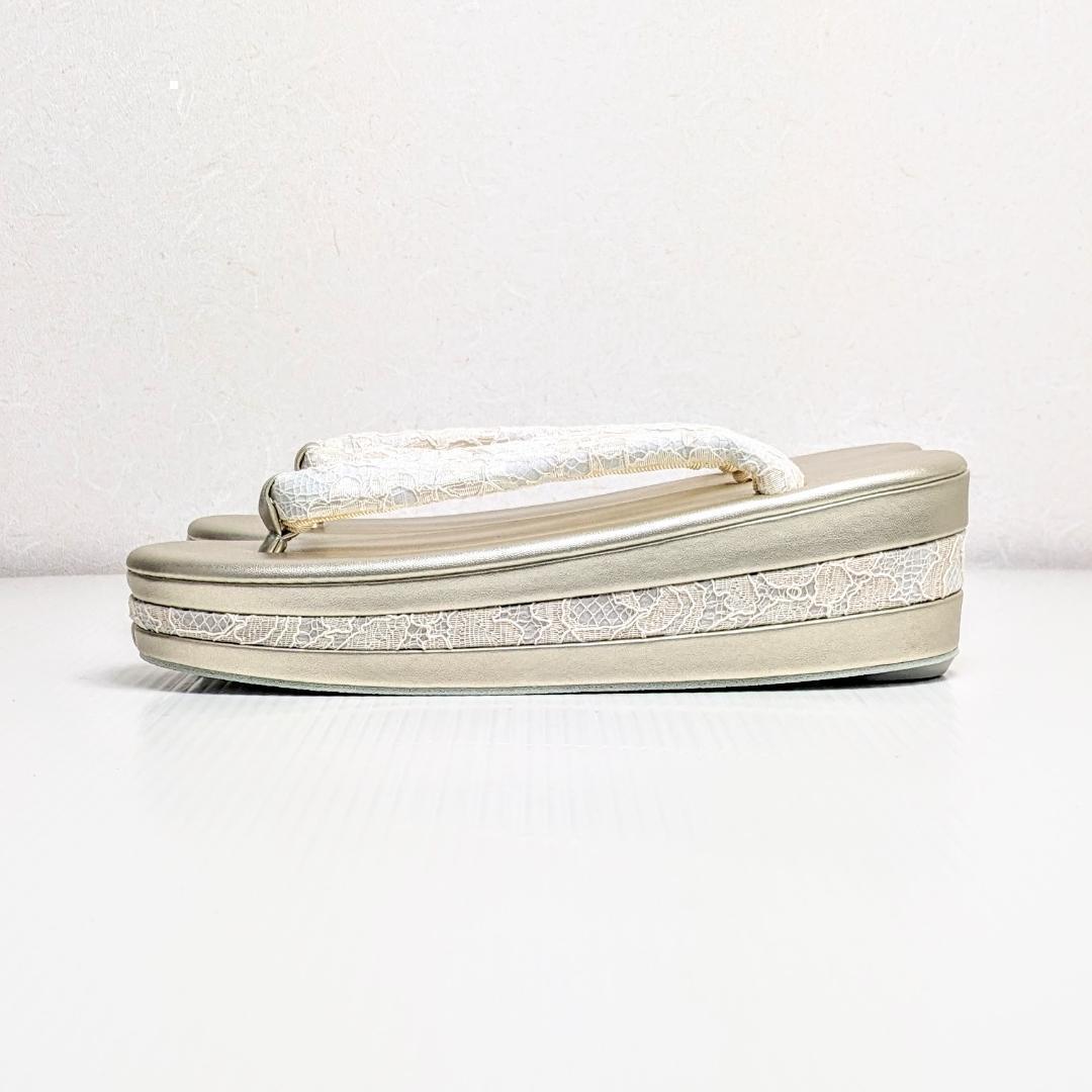 和装 草履バッグセット レース 白 金 ゴールド ホワイト フリーサイズ u88