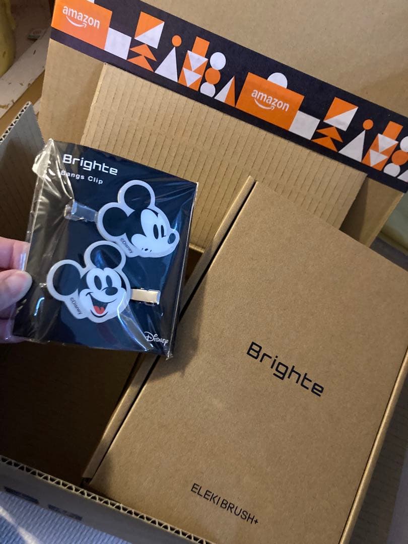 Brighte ELEKI BRUSH+ブラックミッキー限定デザインヘアクリップ
