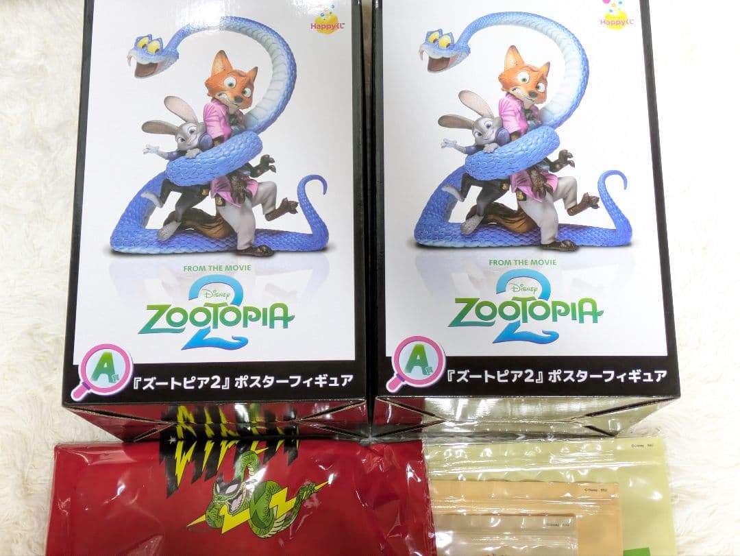 ×4点　Happyくじ　ズートピア2 ポスターフィギュア　トート