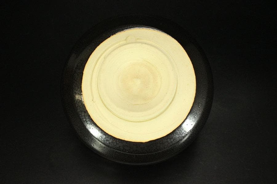 茶道具 天野達夫 油滴茶碗 共箱 師清水六兵衛(A257)