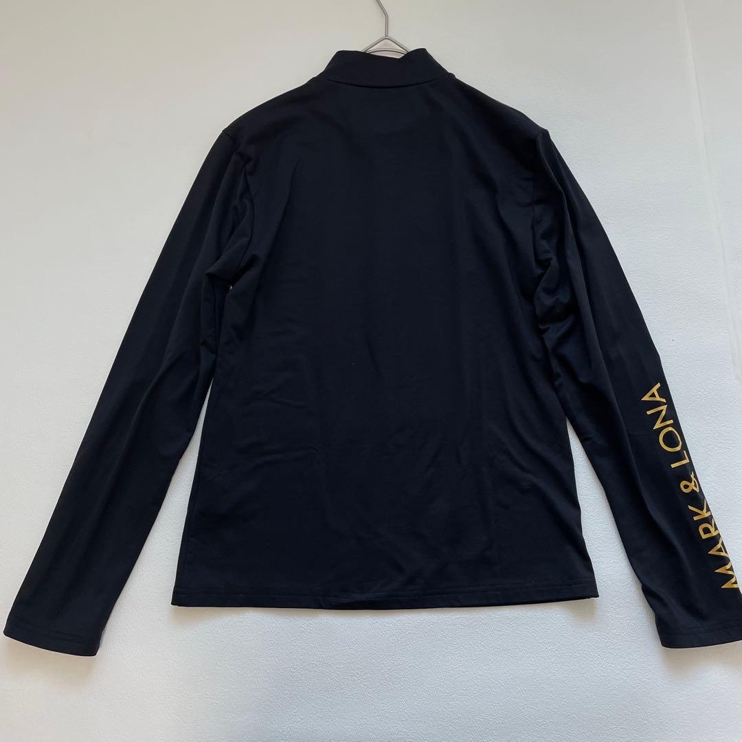 マークアンドロナ 裏起毛 モックネック ハイネック ロゴ ゴールド 冬Tシャツ