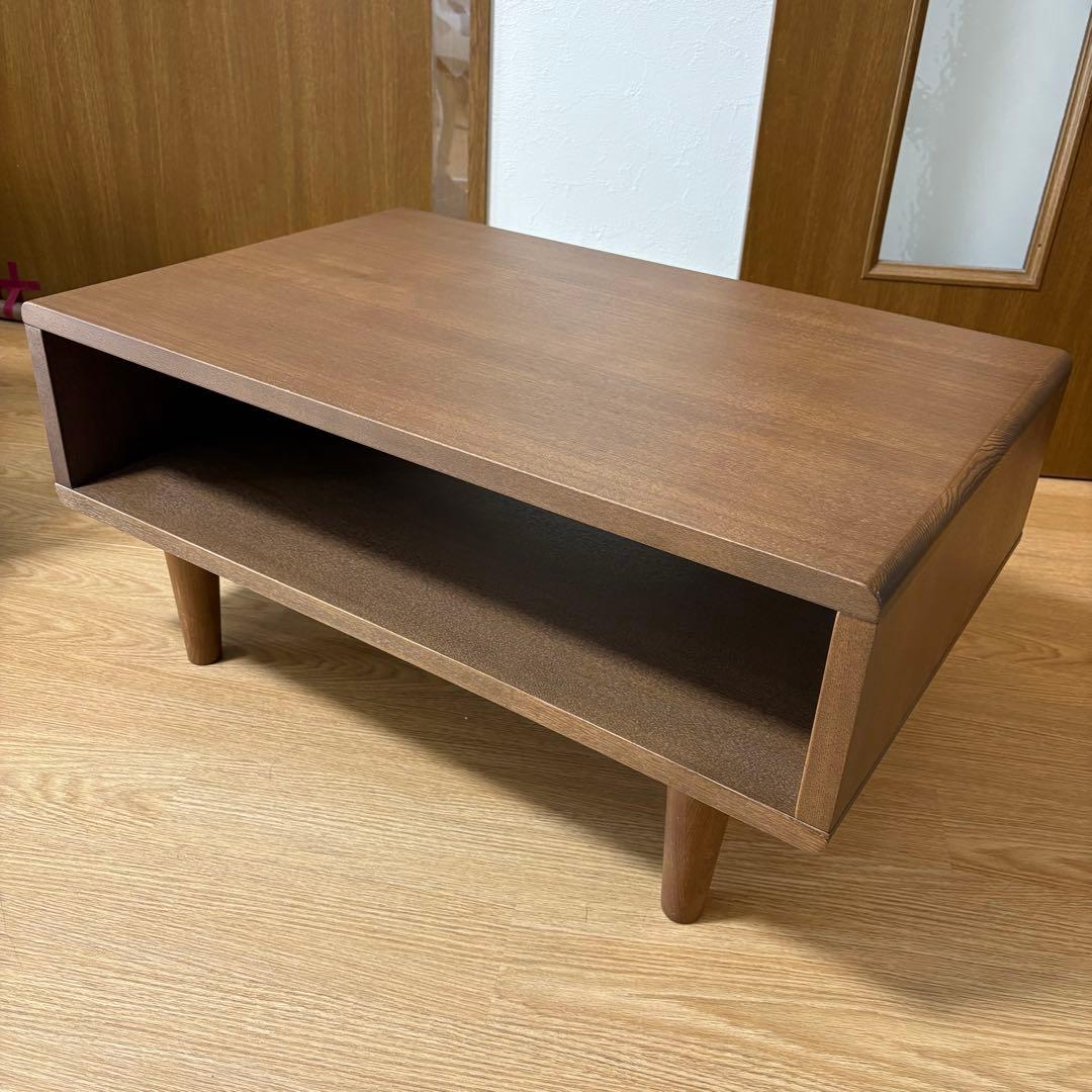 木製ブラウン ローテーブル/TVスタンド