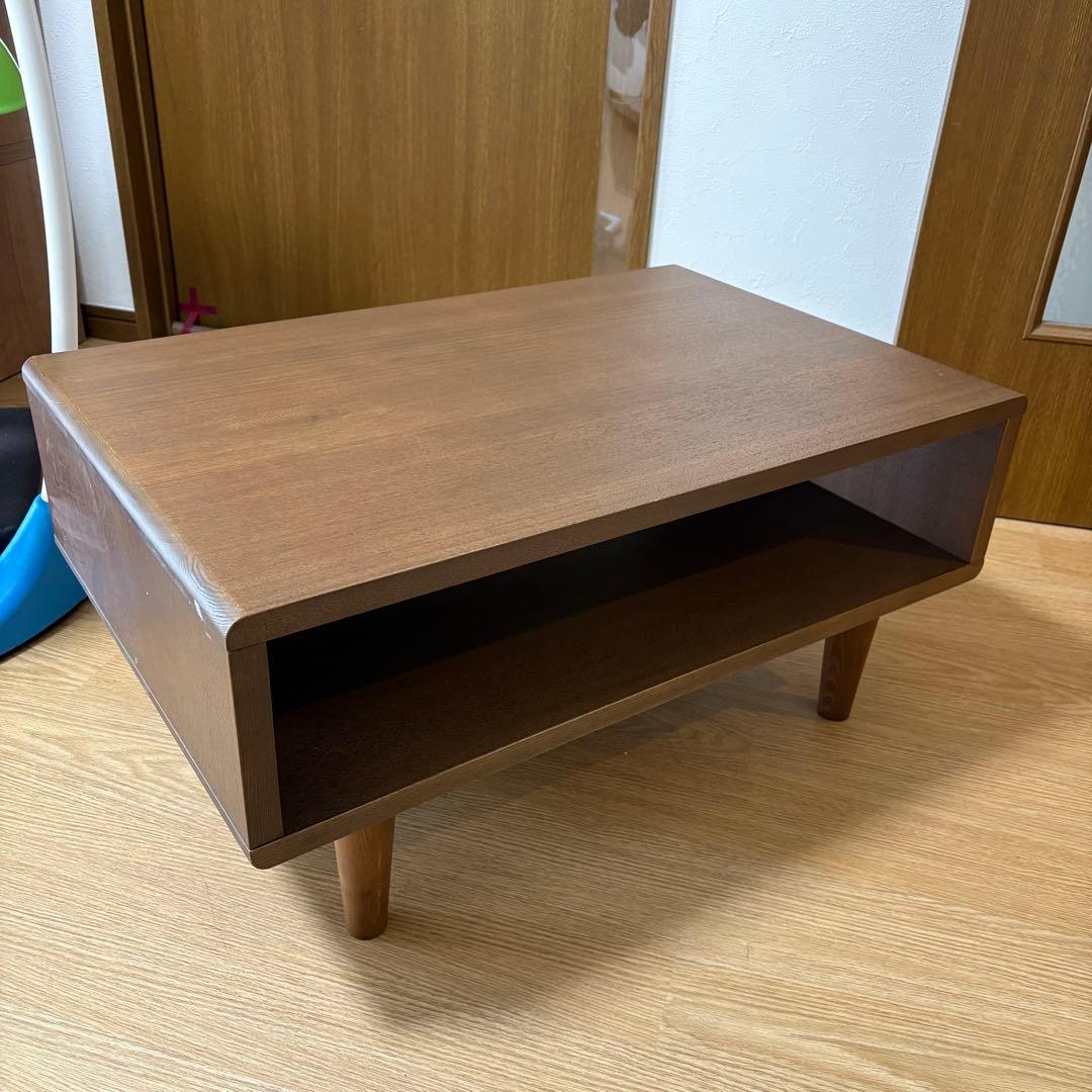 木製ブラウン ローテーブル/TVスタンド