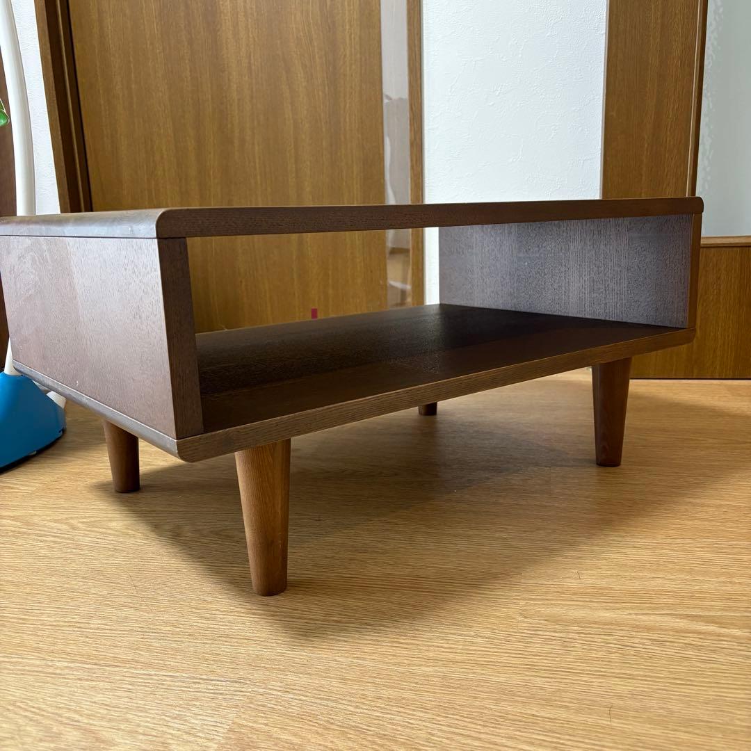 木製ブラウン ローテーブル/TVスタンド