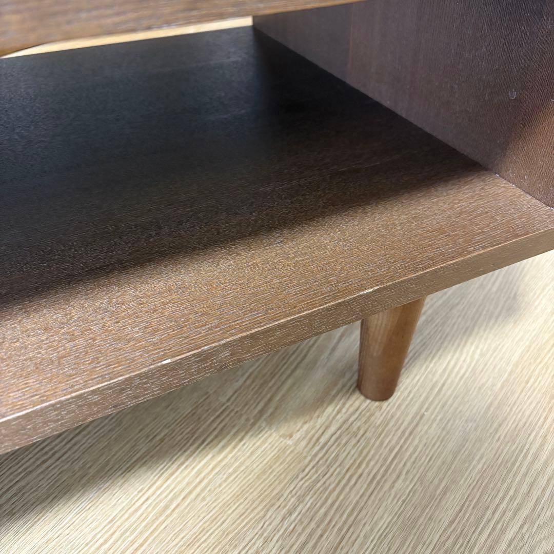 木製ブラウン ローテーブル/TVスタンド