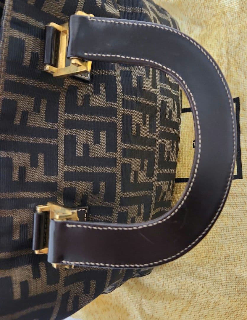 FENDI フェンディ ズッカ ハンドバッグ ブラウン