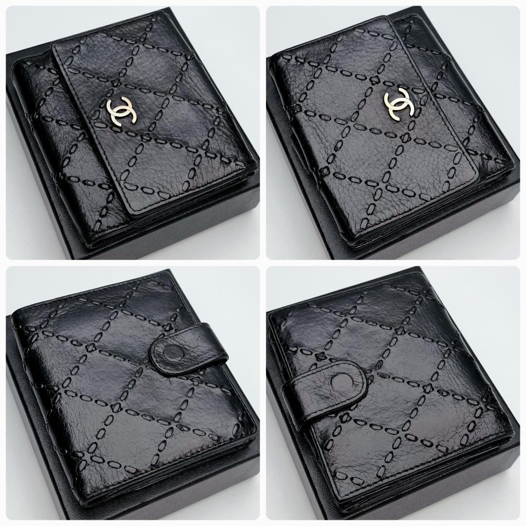 箱無し！即決フォロー割！シャネル ワイルドステッチ カーフ財布正規保証2416.