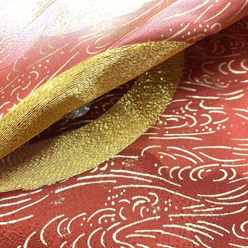 510aj15■ハーフ成人式 卒業式 女児 着物&袋帯&長襦袢 金彩■良好