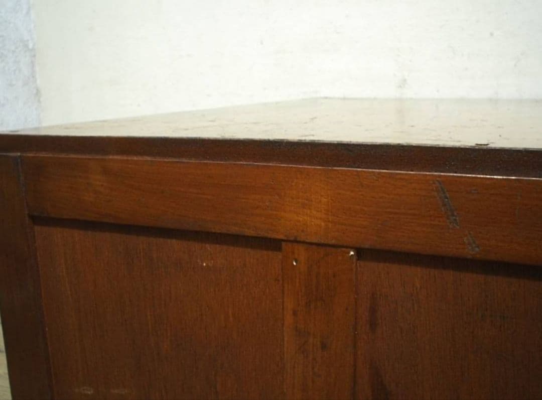 1044 ビンテージ　ロータイプの片袖机　ローテーブル　展示台　収納棚　レトロ