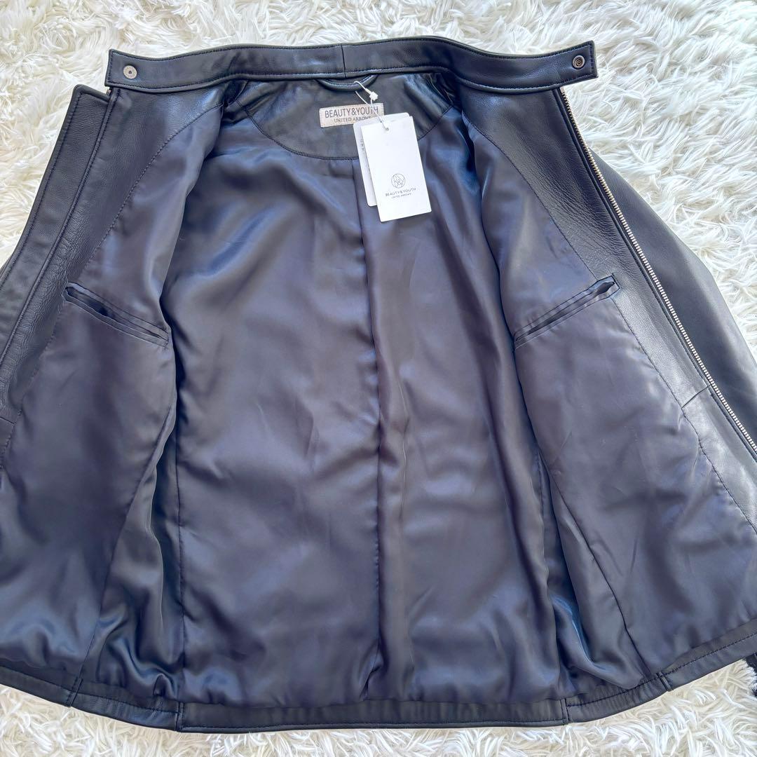 【タグ付未使用】羊革 ユナイテッドアローズ シングルライダースジャケット 黒