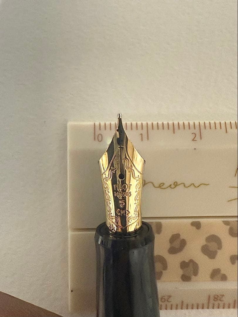 黒い万年筆 ペン先14k