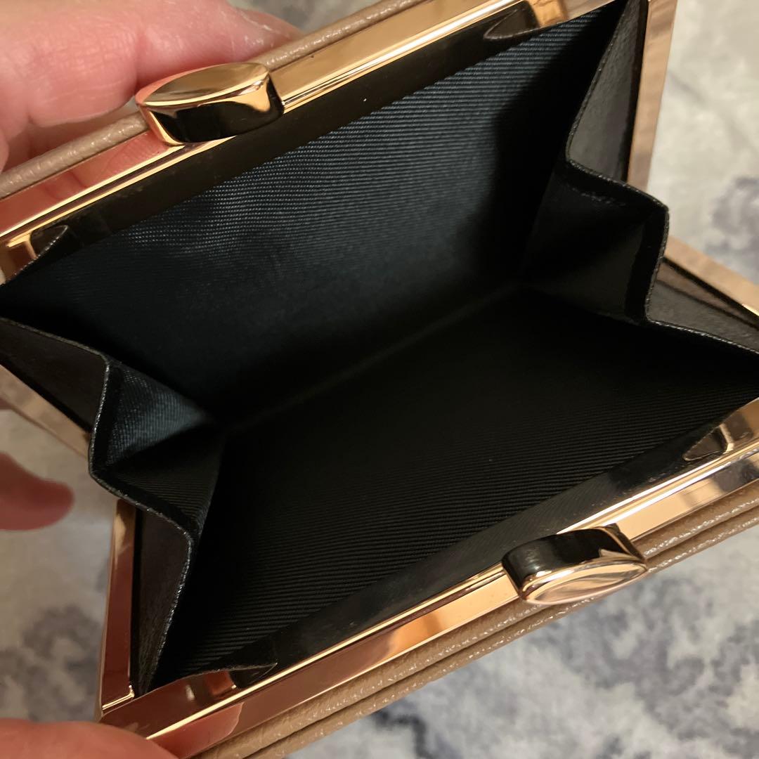 皇居　本革がま口財布　モカブラウン