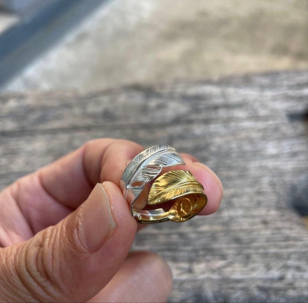 ダブル フェザー コンビ リング 指輪 アクセサリー ハンドメイド ノーブランド