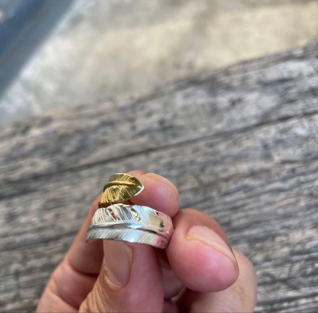 ダブル フェザー コンビ リング 指輪 アクセサリー ハンドメイド ノーブランド