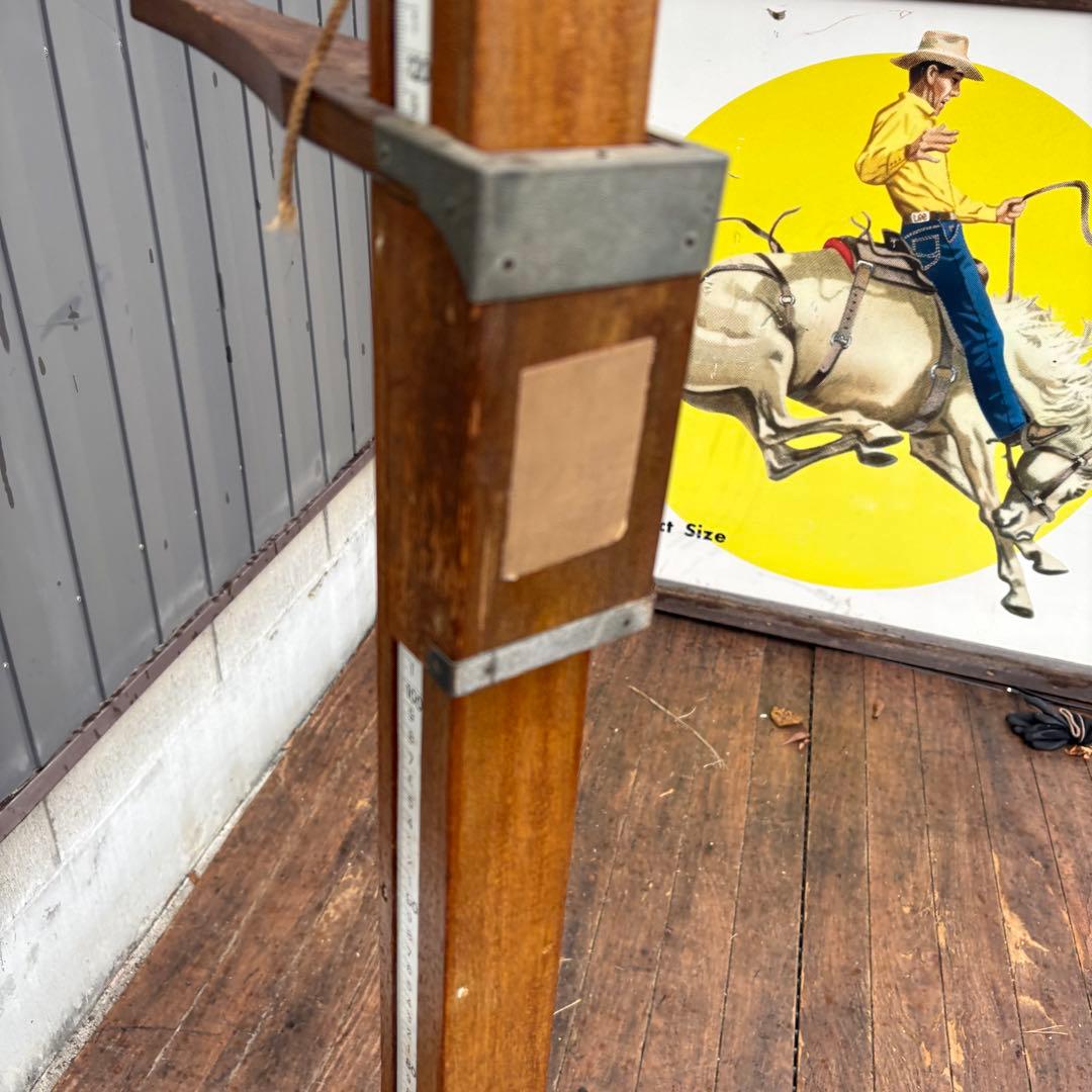 昭和レトロ 木製 身長計 アンティーク 計測器 什器 古道具 ビンテージ