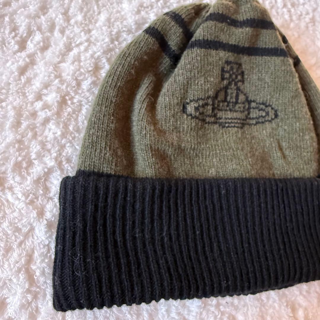 【美品】Vivienne Westwood オリーブグリーン ニット帽 希少