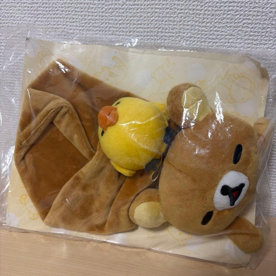 リラックマ　キイロイトリ　ぬいぐるみ　マフラー　糸目