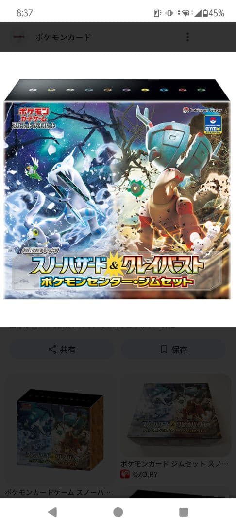 ポケモンカードゲーム ジムセット　スノーハザード&クレイバースト