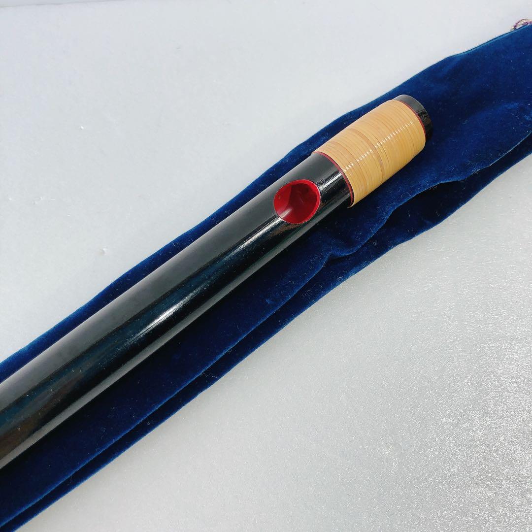 紫水 紫水笛 篠笛 民謡笛 ドレミ調 7穴5本調子 黒塗 籐両巻