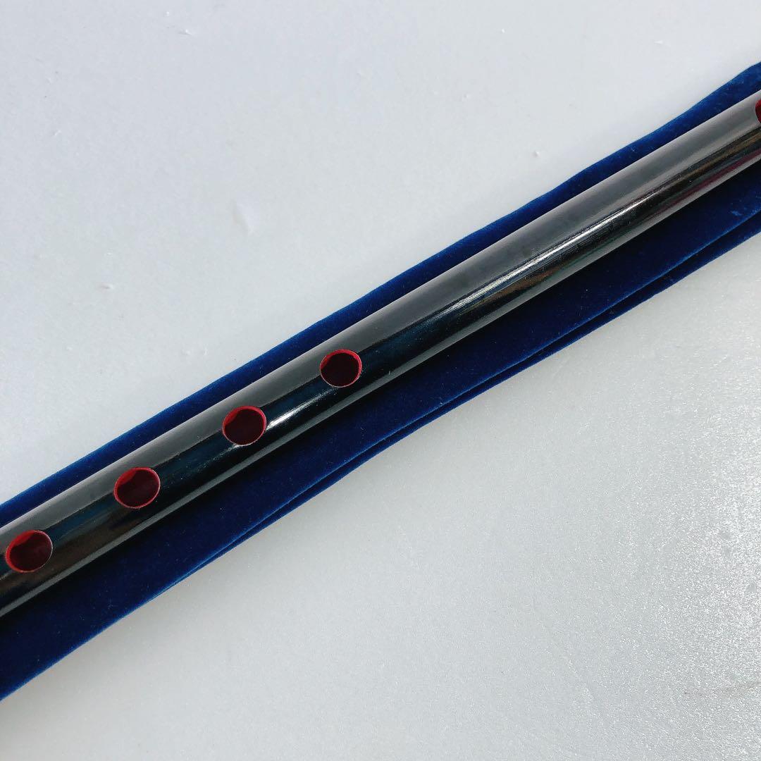 紫水 紫水笛 篠笛 民謡笛 ドレミ調 7穴5本調子 黒塗 籐両巻