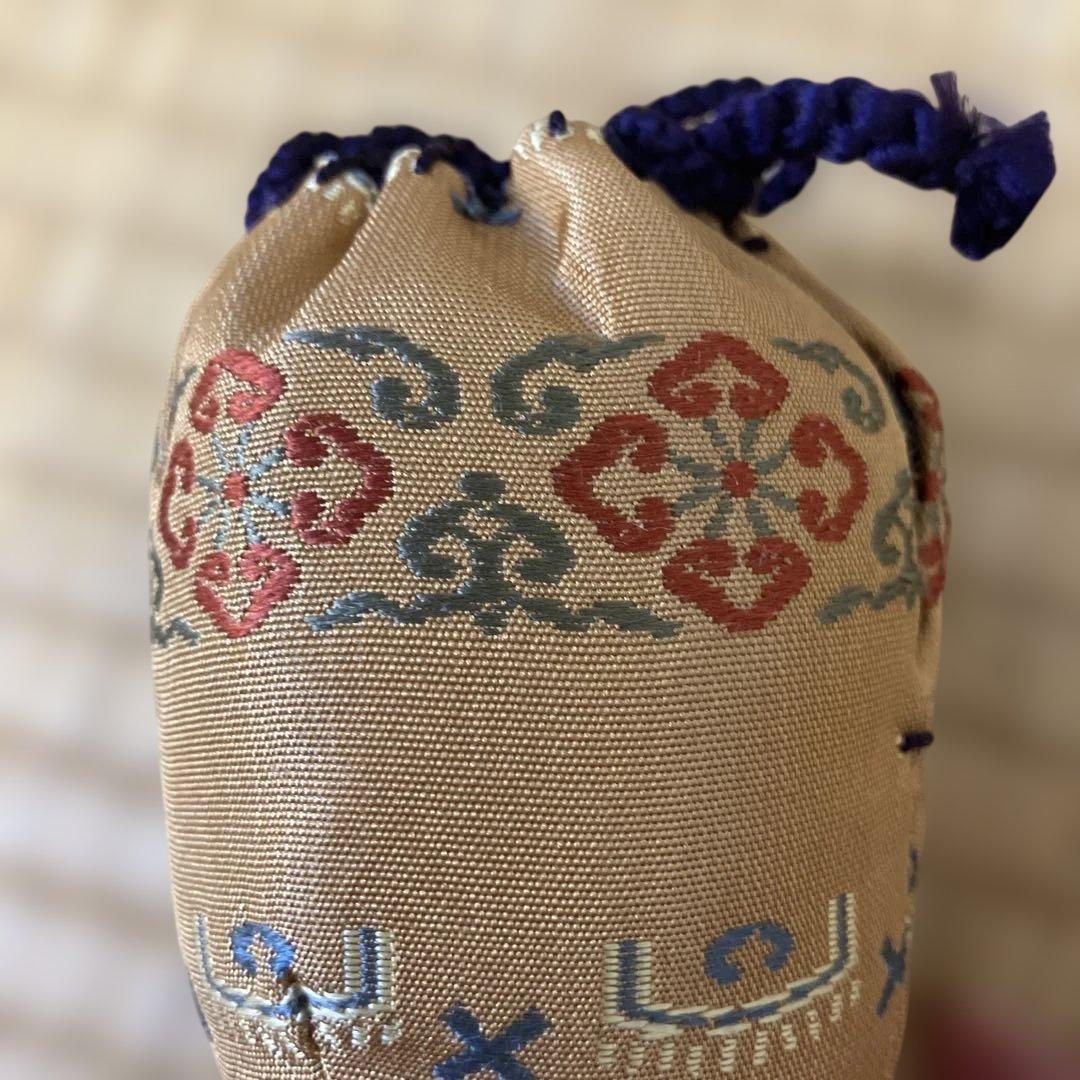 【茶道具】茶入れ（肩つき）と仕覆（古代名物裂 加比丹段花紋）